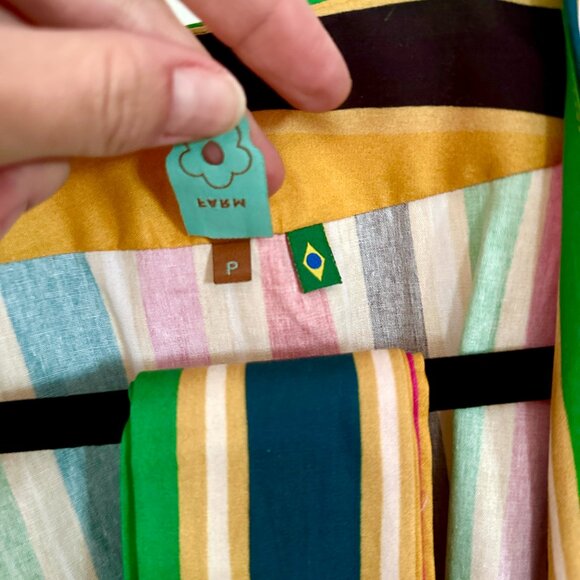 NWOT Farm Rio Women’s Rainbow Stripes Kimono - Picture 10 of 15